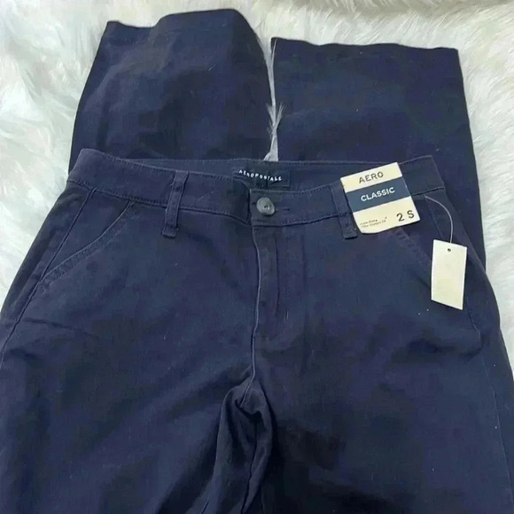 Aeropostale navy flared pants low rise - Picture 3 of 6